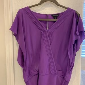 White House Black Market Purple Silk Top